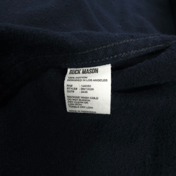 NEW Buck Mason Vintage Brushed Flannel Shirt Jacket Navy Minimal Quiet Luxury - Picture 9 of 9